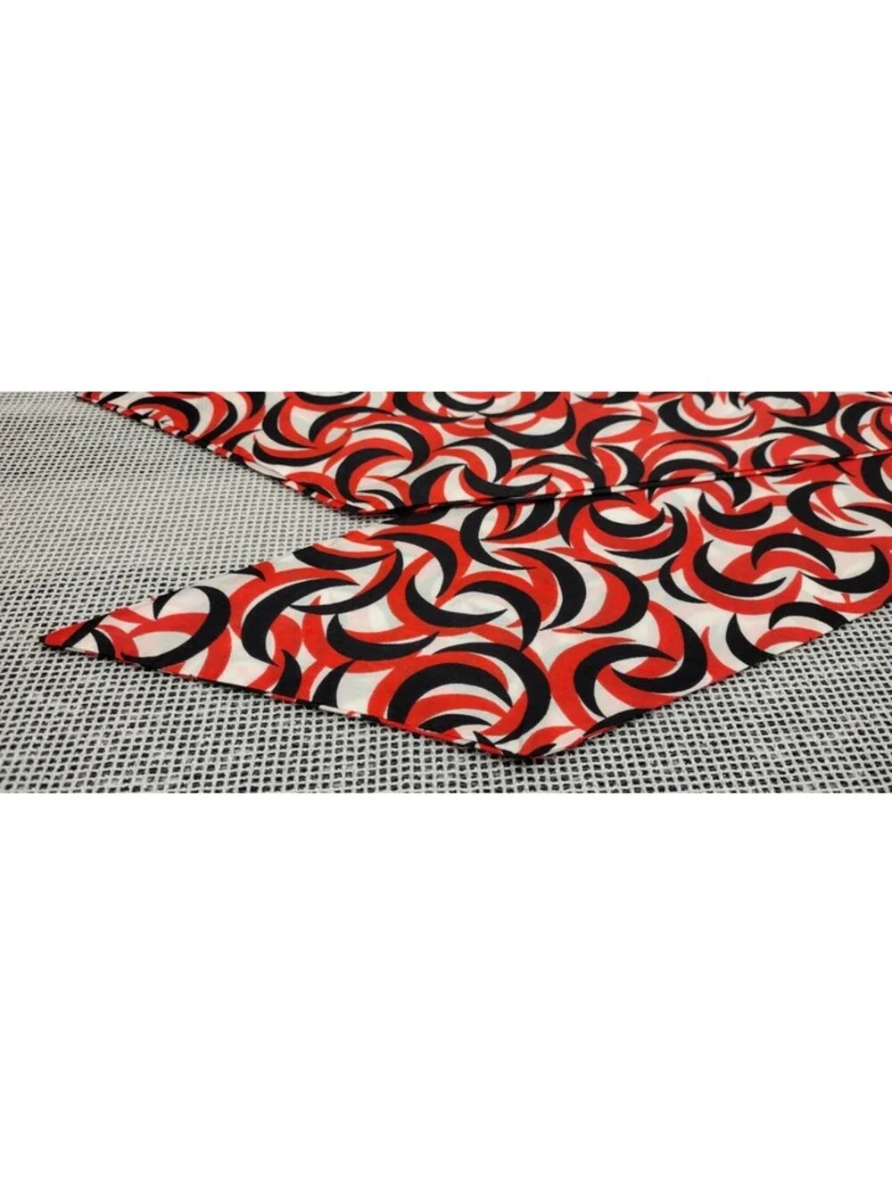 Vintage 1960s Gay Flamboyant Scarf Ray Strauss PSYCHEDELIC Red Black Long Pointy